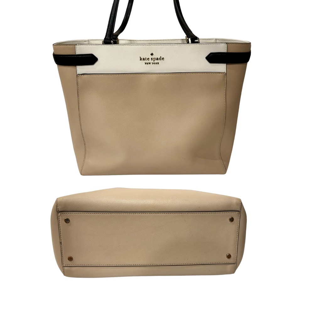 Kate Spade Beige Black and White Women's Laptop Tote Bag - Picture 3 of 6